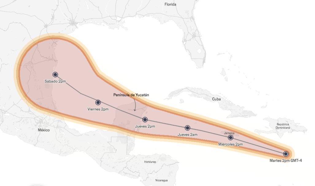 La trayectoria del huracán ‘Beryl’ en México, en vivo | ‘Beryl’ amenaza a Jamaica con “vientos devastadores” en su camino hacia Quintana Roo