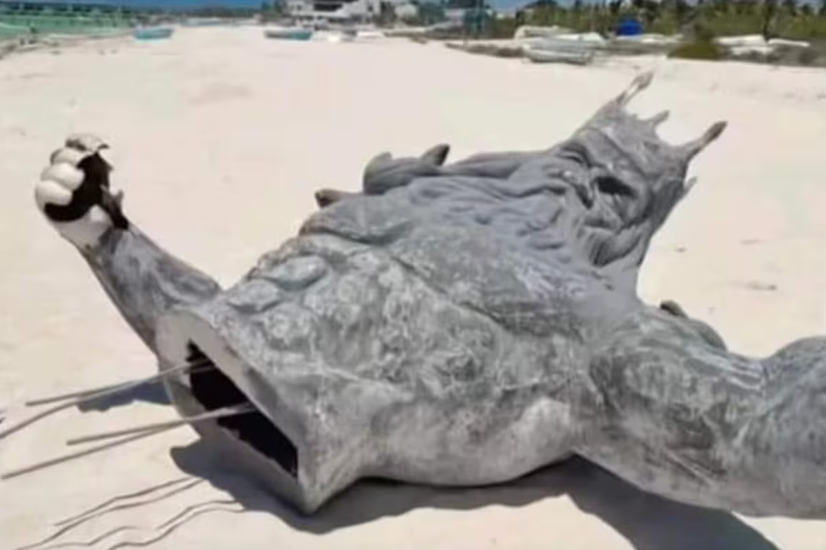 Huracán Beryl: Fake News sobre la estatua de Poseidón y Chaac en Yucatán