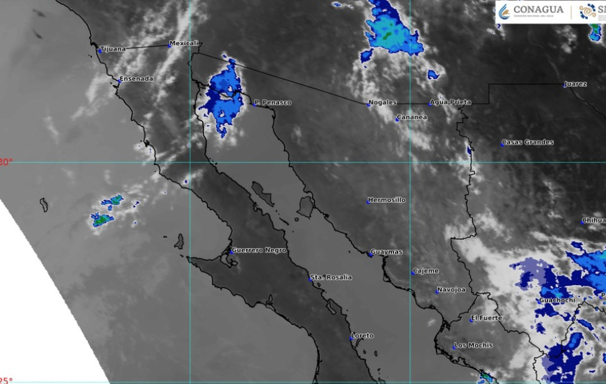 Estado del tiempo para hoy en Sonora 12 de Agosto: Conagua Alerta sobre Fuertes Lluvias y Granizo