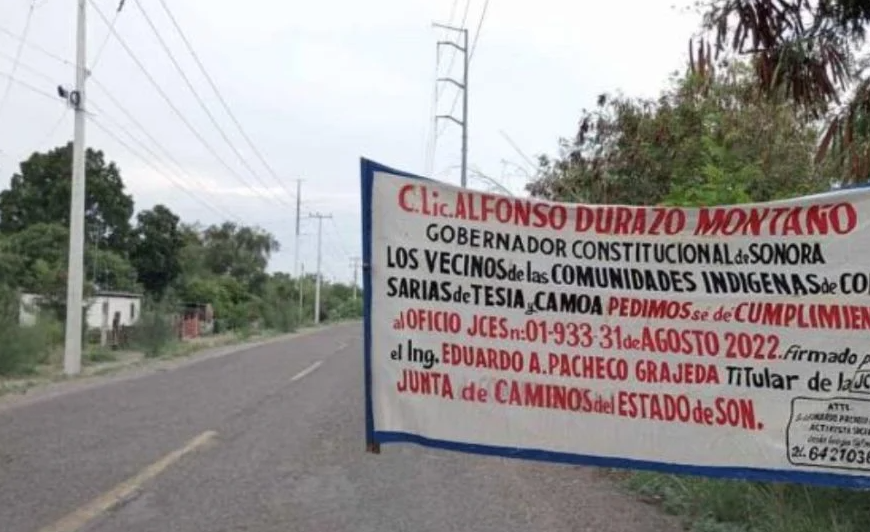 Habitantes de Camoa exigen la ampliación de la carretera Tesia-Navojoa por su peligrosidad