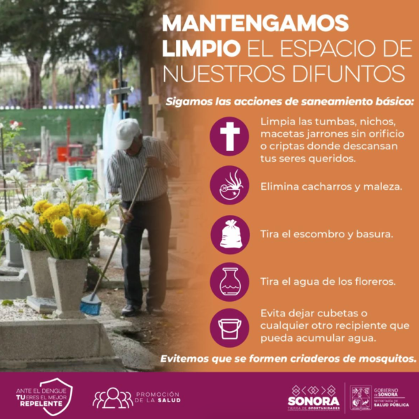 Exhorta Gobierno de Sonora a Extremar Precauciones contra el Dengue en Día de Muertos