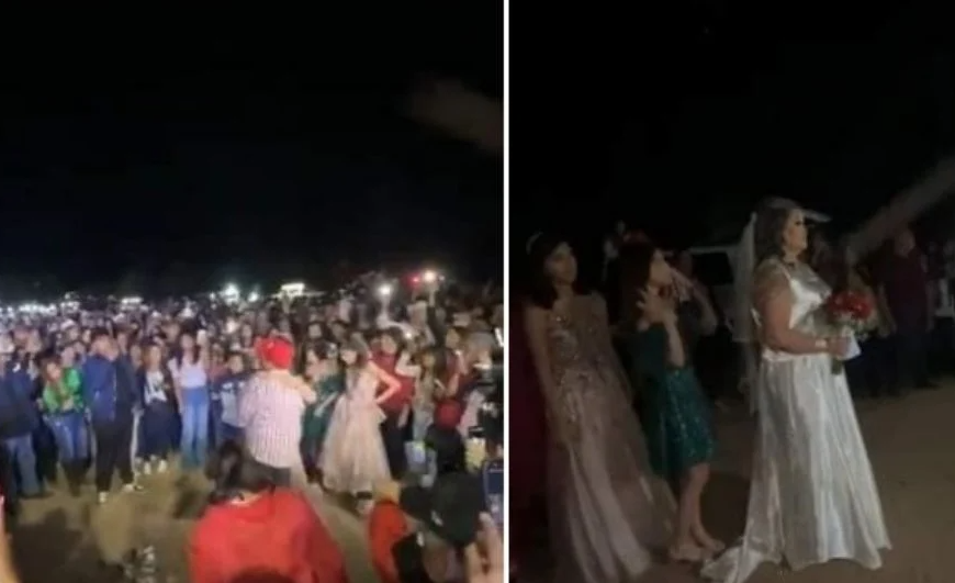 Mujer en Huatabampo celebra su divorcio con fiesta masiva y quema su vestido de novia