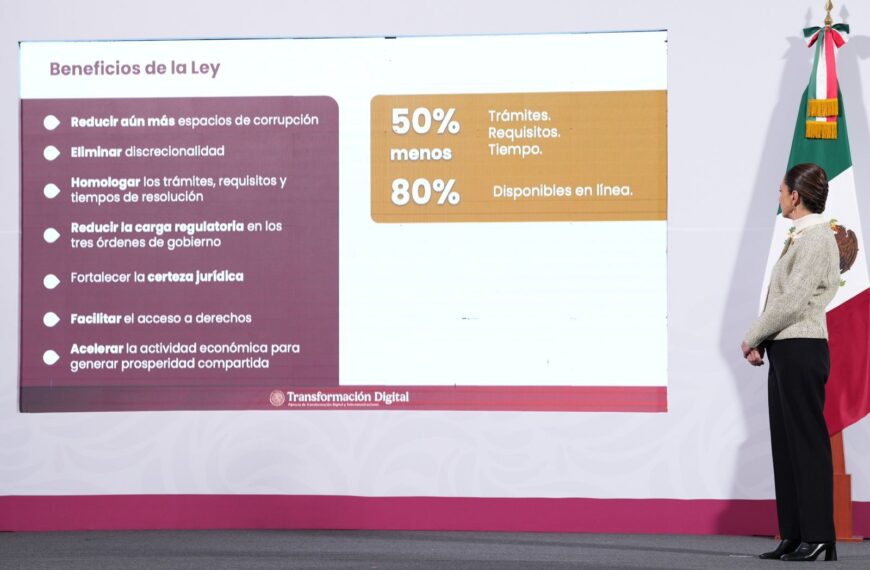 México avanza en digitalización: Sheinbaum presenta Ley Nacional para Eliminar Trámites Burocráticos y Corrupción