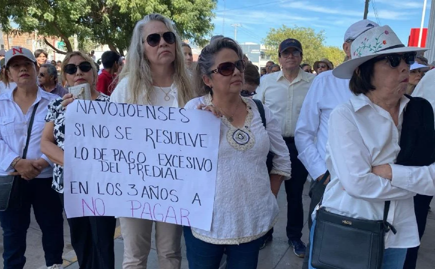 Ciudadanos de Navojoa protestan contra aumento de impuestos y exigen transparencia