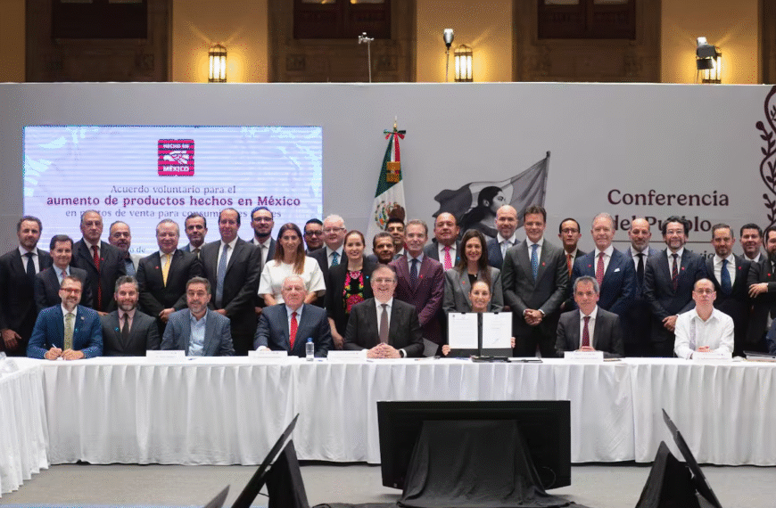 ¡Tiendas de autoservicio y departamentales! Sheinbaum firma acuerdo para aumentar la venta de productos hechos en México