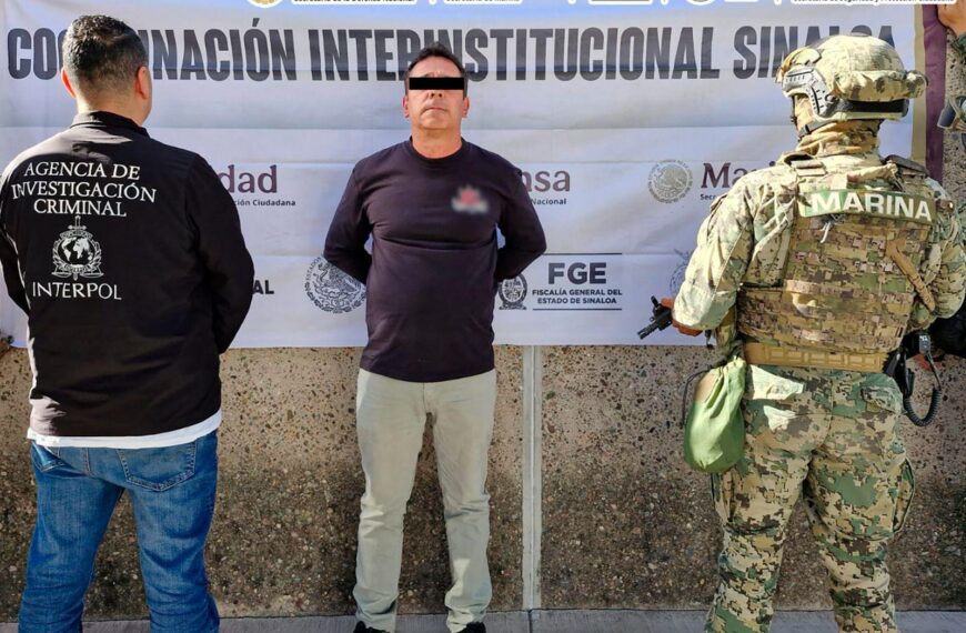 Detienen en Sinaloa a operador de grupo delictivo con orden de extradición a Estados Unidos