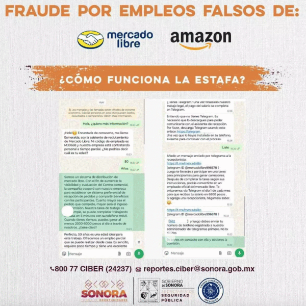 Advierten sobre nuevo fraude en WhatsApp y Telegram: suplantan a Amazon y Mercado Libre