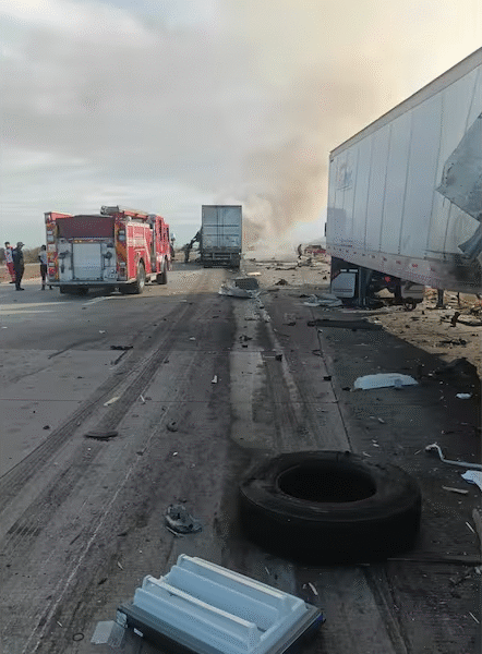 Muere una persona en choque entre tractocamiones en la carretera Guaymas-Hermosillo