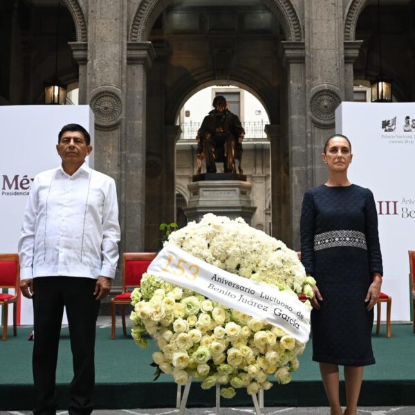 Presidenta Claudia Sheinbaum encabeza conmemoración del 153 aniversario luctuoso de Benito Juárez
