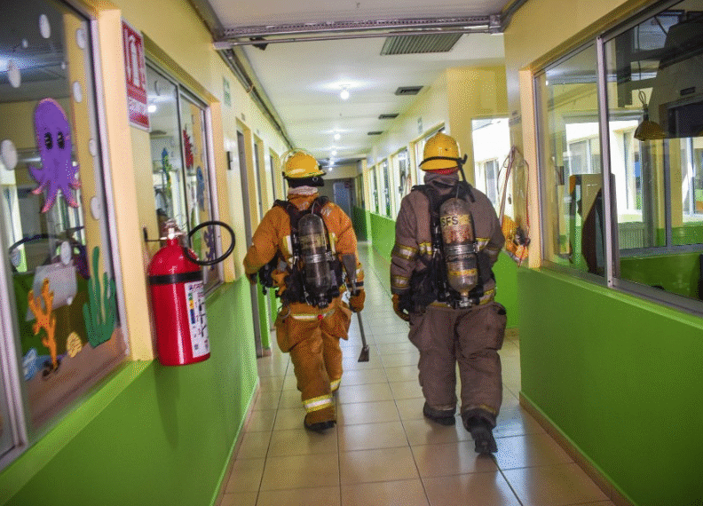 Realizan simulacro de incendio en estancia infantil de Navojoa