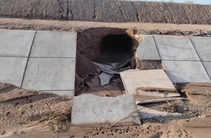 Se forma socavón en canal del acueducto Yaqui antes de su inauguración