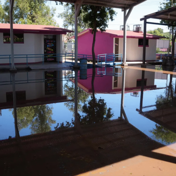 Dos escuelas de Navojoa resultan afectadas por inundaciones tras el paso de “Lorena”