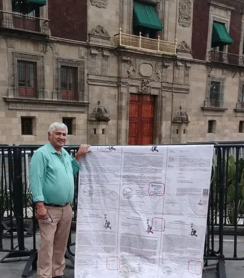 Gobierno Tradicional Mayo protesta en Palacio Nacional contra el INPI: “Dividen a la Nación Yoreme”