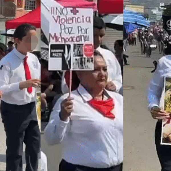 Protesta por asesinato de líder limonero opaca ceremonia del aniversario de la Constitución de Apatzingán