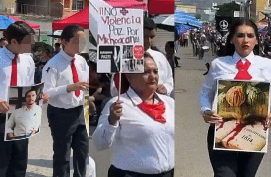 Protesta por asesinato de líder limonero opaca ceremonia del aniversario de la Constitución de Apatzingán