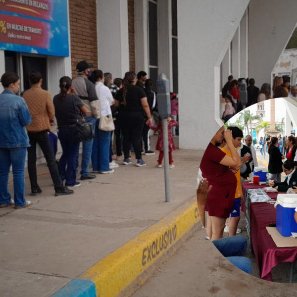 Inicia jornada de vacunación contra sarampión en Navojoa con largas filas