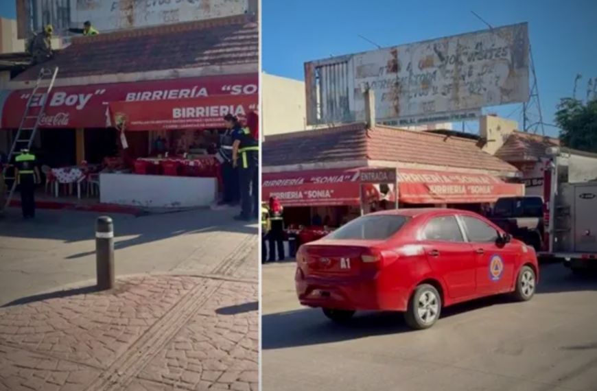Bomberos controlan fuga de gas en mercado de Navojoa; evitan incendio mayor