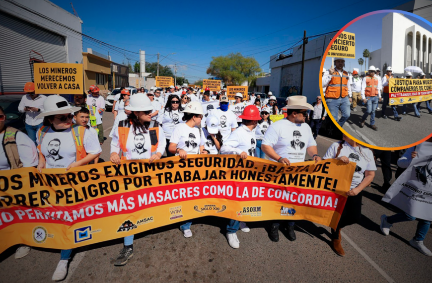 Mineros marchan a nivel nacional exigiendo justicia por desaparecidos en Sinaloa