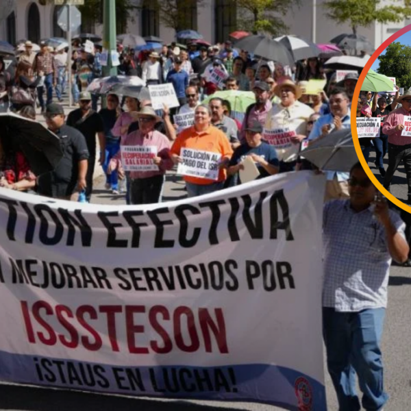 Staus y Steus emplazan a huelga y marchan en Hermosillo por aumento salarial
