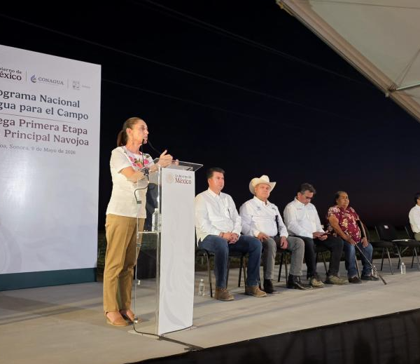 Sheinbaum inaugura primera etapa del Canal de Navojoa