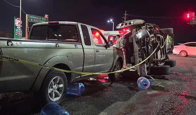 Choque «carambola» deja lesionados en Hermosillo