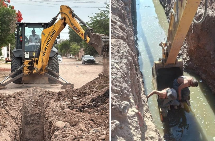 Oomapas Navojoa atiende drenaje colapsado en la colonia Deportiva