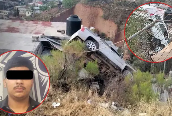 Joven borracho tira su camioneta por barranco de 8 metros y cae sobre casa